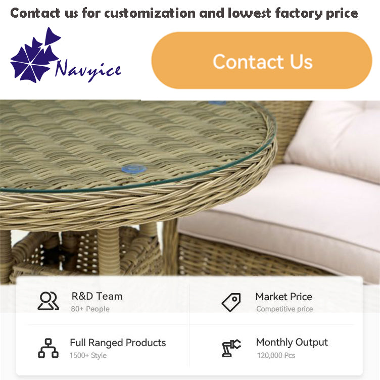 Patio Curved Tall Back Patio Rattan Sofa Chairs Garden Chairs Outdoor Sofa Set with Round Shaped Coffee Table Set 2 Seater 3 Set