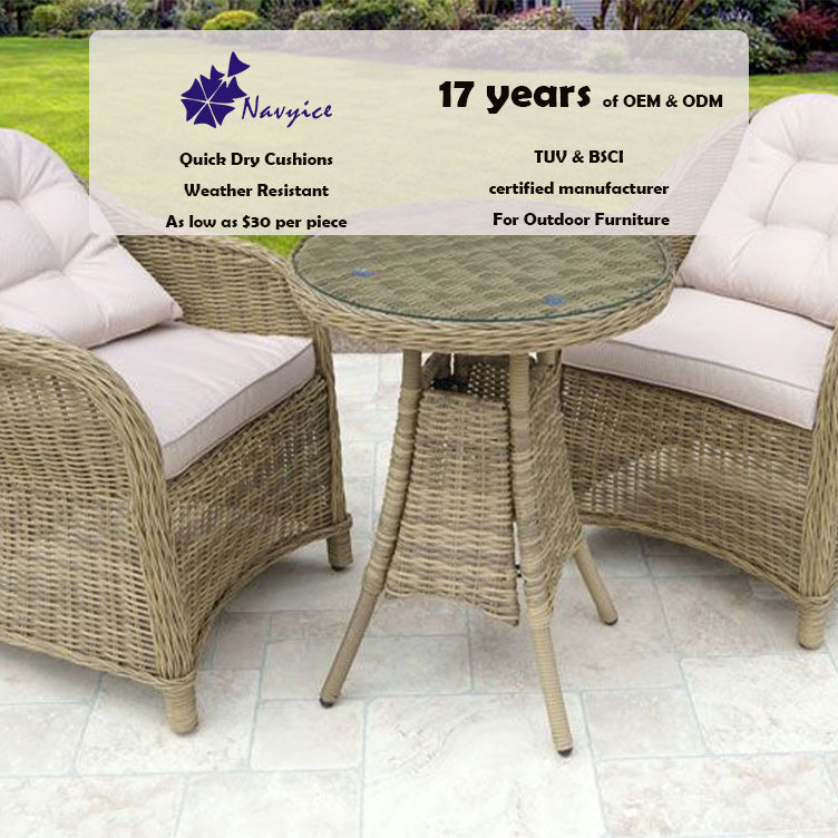 Patio Curved Tall Back Patio Rattan Sofa Chairs Garden Chairs Outdoor Sofa Set with Round Shaped Coffee Table Set 2 Seater 3 Set
