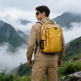 HDB1922 Yellow Purple Waterproof Hiking Backpack with Reflective Strip for Foggy Mountain Trekking Rainy Outdoor Travel