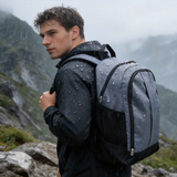 HDB1908 Grey Black Waterproof Daily Backpack with Multi Pockets for School Travel & Urban Outdoor Use