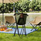 NICB2201 Olive Green Foldable Stand Up Cooler Bag Portable Insulated Ice Bucket for Picnic Camping