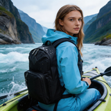 HDB1921 Black Minimalist Waterproof Backpack for Kayaking River Trekking Water Sports & Daily Outdoor Use