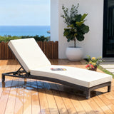 TYSF2505 Grey Rattan Adjustable Outdoor Sun Lounger with Cream Cushions – Byron Bay Coastal Pool Terrace Luxury Outdoor Reclining Sunbed