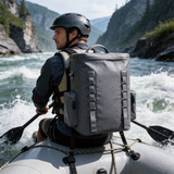 WCB1914 Grey Fully Welded Waterproof Dry Backpack with Molle Webbing & Side Pockets for Kayaking River Rafting