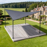 PGL2404 Black Open-Air Patio Canopy with Black Metal Frame – Modern Garden Shade Sail Style Pergola for Deck & Backyard