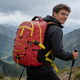 HDB1903 Red Yellow Accent Waterproof Hiking Backpack with Adjustable Straps for Mountain Trekking Camping
