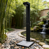 ROS2502 Elegant Rattan Wrapped Outdoor Shower Panel – Zen Garden Poolside Shower Station