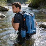 WBP1902 Heavy Duty Blue Waterproof Dry Bag Backpack Reflective Stripe for Outdoor Water Sports