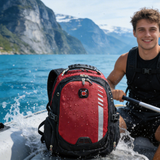 HDB1915 Red Black Waterproof Sports Backpack with Reflective Strip for Kayaking Water Sports & Hiking