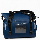 WDF1906 Navy Blue Roll Top Waterproof Motorcycle Duffel Dry Bag with Clear Window & Reflective Strips