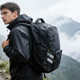 HDB1914 Black Waterproof Hiking Backpack with Reflective Strips for Mountain Trekking Rainy Outdoor Adventures