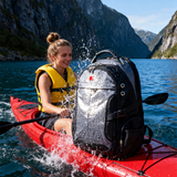 HDB1917 Grey Black Waterproof Sports Backpack with Hard Carry Handle for Kayaking Water Sports & Hiking