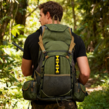 HTB1904 Olive Green Canvas Hunting Backpack with Multi Pockets & Adjustable Straps for Jungle Woodland Trekking