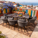 WLSF2549 9-Piece Rope Weave Outdoor Dining Set with Polywood Table – Colorful Coastal Patio Furniture