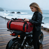 WDF1902 Red Roll Top Waterproof Motorcycle Dry Duffel Bag with Reflective Strips