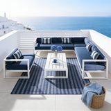 WLSF2572 6-Piece White Aluminum L-Shaped Outdoor Sectional Set – Greek Santorini Patio Furniture