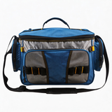 FSB1904 Blue Multi-Pocket Fishing Tackle Bag with Mesh Panels & Adjustable Shoulder Strap for River Lake Angling