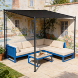 PGL2410 Black Canopy Patio Gazebo with Black Metal Frame – Modern Open-Air Shade Shelter for Garden & Backyard Deck