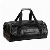 WDF1901 Brown Roll Top Waterproof Motorcycle Dry Duffel Bag with Front Zipper Pocket