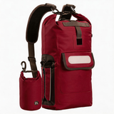 WBP1906 Tan Roll Top Waterproof Dry Backpack with Detachable 2L Bottle Pouch for Kayaking Hiking