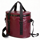 WCB1906 Khaki Round Waterproof Insulated Cooler Bucket Bag with Detachable Shoulder Strap for Camping Fishing