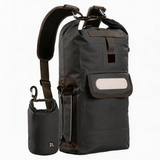 WBP1906 Tan Roll Top Waterproof Dry Backpack with Detachable 2L Bottle Pouch for Kayaking Hiking