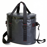 WCB1906 Khaki Round Waterproof Insulated Cooler Bucket Bag with Detachable Shoulder Strap for Camping Fishing