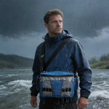 FSB1904 Blue Multi-Pocket Fishing Tackle Bag with Mesh Panels & Adjustable Shoulder Strap for River Lake Angling