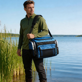 FSB1905 Blue Insulated Fishing Cooler Tackle Bag with Multi Pockets & Detachable Shoulder Strap for Lake Bank Angling