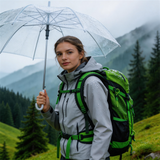 HDB1906 Green Black Waterproof Hiking Backpack with Reflective Strips & Adjustable Harness for Mountain Trekking