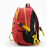 HDB1903 Red Yellow Accent Waterproof Hiking Backpack with Adjustable Straps for Mountain Trekking Camping