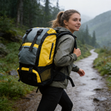 HDB1907 Yellow Grey Black Waterproof Outdoor Backpack with Roll Top Design for River Trekking & Hiking