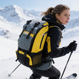 HDB1907 Yellow Grey Black Waterproof Outdoor Backpack with Roll Top Design for River Trekking & Hiking