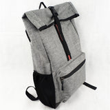 HDB1913 Grey Roll Top Waterproof Laptop Backpack with Side Water Bottle Pocket for Business Travel & Hiking
