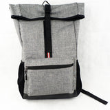 HDB1913 Grey Roll Top Waterproof Laptop Backpack with Side Water Bottle Pocket for Business Travel & Hiking