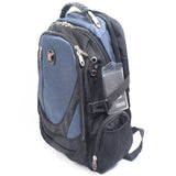 HDB1916 Blue Black Waterproof Hiking Backpack with ID Card Holder for Mountain Trekking Rainy Outdoor Travel