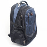 HDB1916 Blue Black Waterproof Hiking Backpack with ID Card Holder for Mountain Trekking Rainy Outdoor Travel