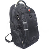 HDB1919 Black Waterproof Hiking Backpack with Reflective Strips for Foggy Mountain Trekking and Rainy Outdoor Trips