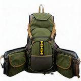HTB1904 Olive Green Canvas Hunting Backpack with Multi Pockets & Adjustable Straps for Jungle Woodland Trekking