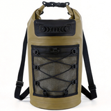 WBP1909 Blue Roll Top Waterproof Dry Backpack with Front Bungee Storage for Kayaking Boating