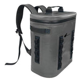 NICB1915 Grey Hard Shell Insulated Waterproof Cooler Backpack with Molle Webbing for Fishing Camping