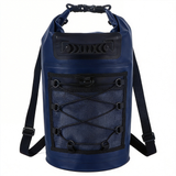 WBP1909 Blue Roll Top Waterproof Dry Backpack with Front Bungee Storage for Kayaking Boating