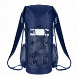 WBP1908 Khaki Roll Top Waterproof Dry Backpack with Reflective Strip & Bungee Cord for Camping Hiking