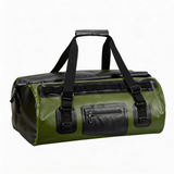 WDF1901 Brown Roll Top Waterproof Motorcycle Dry Duffel Bag with Front Zipper Pocket