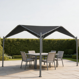 PGL2403 Black Canopy Patio Gazebo with Grey Metal Frame – Modern Outdoor Sun Shade for Deck & Balcony