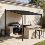 PGL2410 Black Canopy Patio Gazebo with Black Metal Frame – Modern Open-Air Shade Shelter for Garden & Backyard Deck