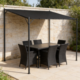 PGL2410 Black Canopy Patio Gazebo with Black Metal Frame – Modern Open-Air Shade Shelter for Garden & Backyard Deck