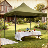 PGL2503 Maroon Pop-Up Canopy Tent with Black Metal Frame – Portable Outdoor Patio Shade for Parties & Backyard Events