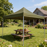 PGL2504 Yellow Pop-Up Canopy Tent with Silver Metal Frame – Portable Outdoor Patio Shade for Garden Parties & Backyard Events