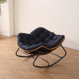 ZY2507 2-Piece Rattan Rocking Chair with Side Table Set – Coastal Patio Relaxation Set